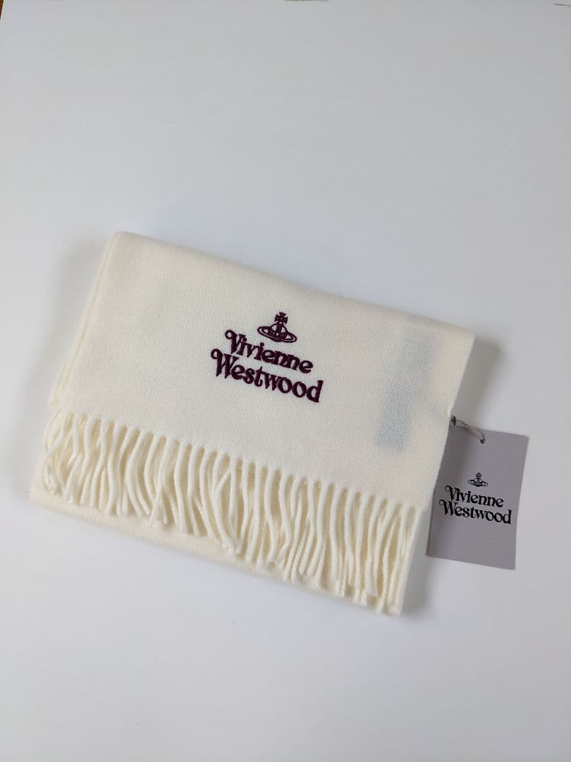 リボン付新品BOXタグ付 ヴィヴィアンウエストウッド ホワイト マフラー