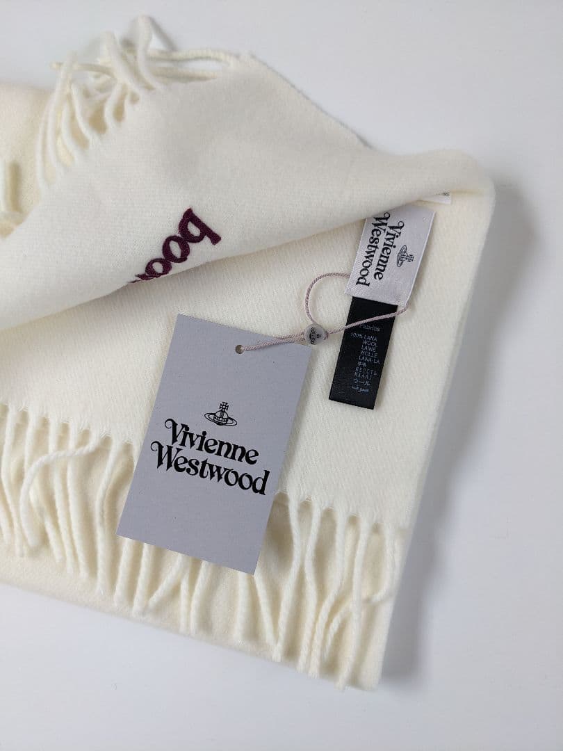 リボン付新品BOXタグ付 ヴィヴィアンウエストウッド ホワイト マフラー