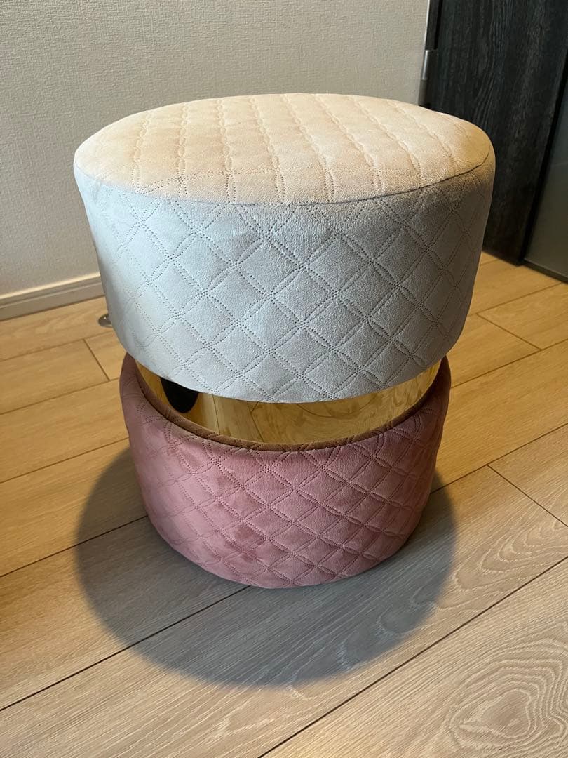 Ayamiayami さん専用円形スツール ベージュ グリーン　フランフラン