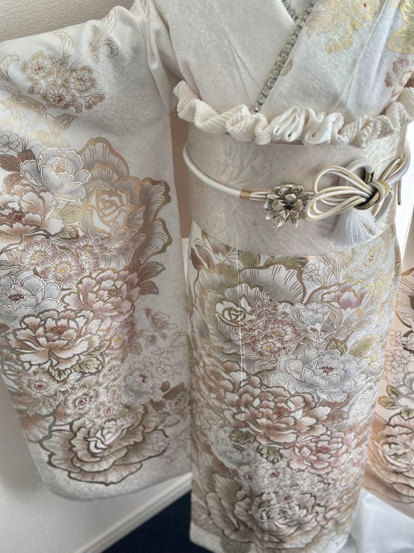 高級振袖　白地　フルセット　成人式