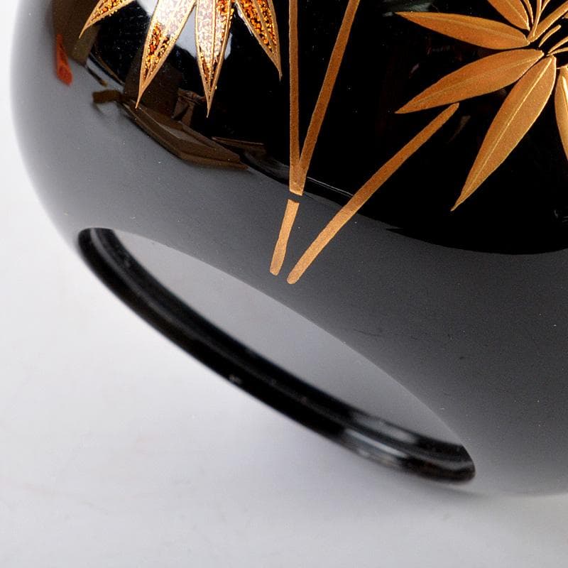 茶道具　山中塗　呉藤穣太郎作　四君子蒔絵　大棗　共箱　V　R5448