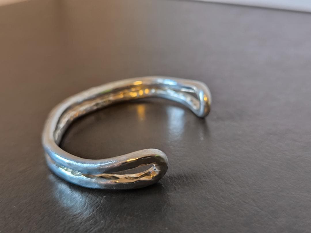 市松 シルバーバングル ダブルスタイル