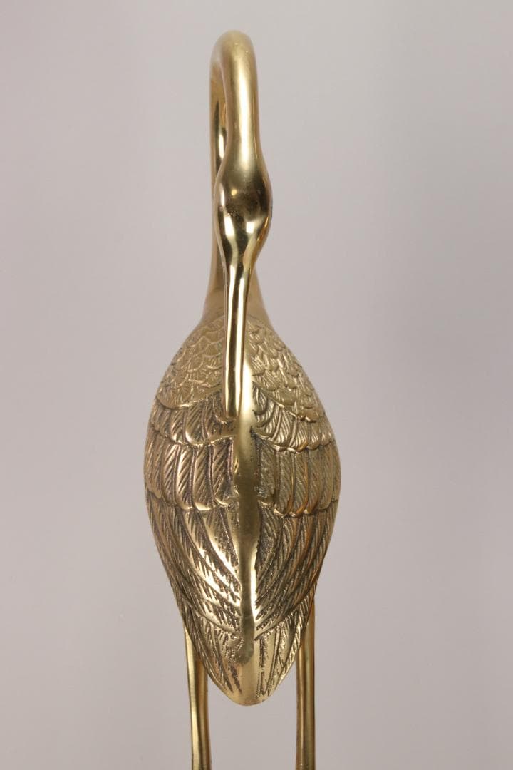 EE004 仏具　真鍮製　鶴型　置物　一対　神社仏閣