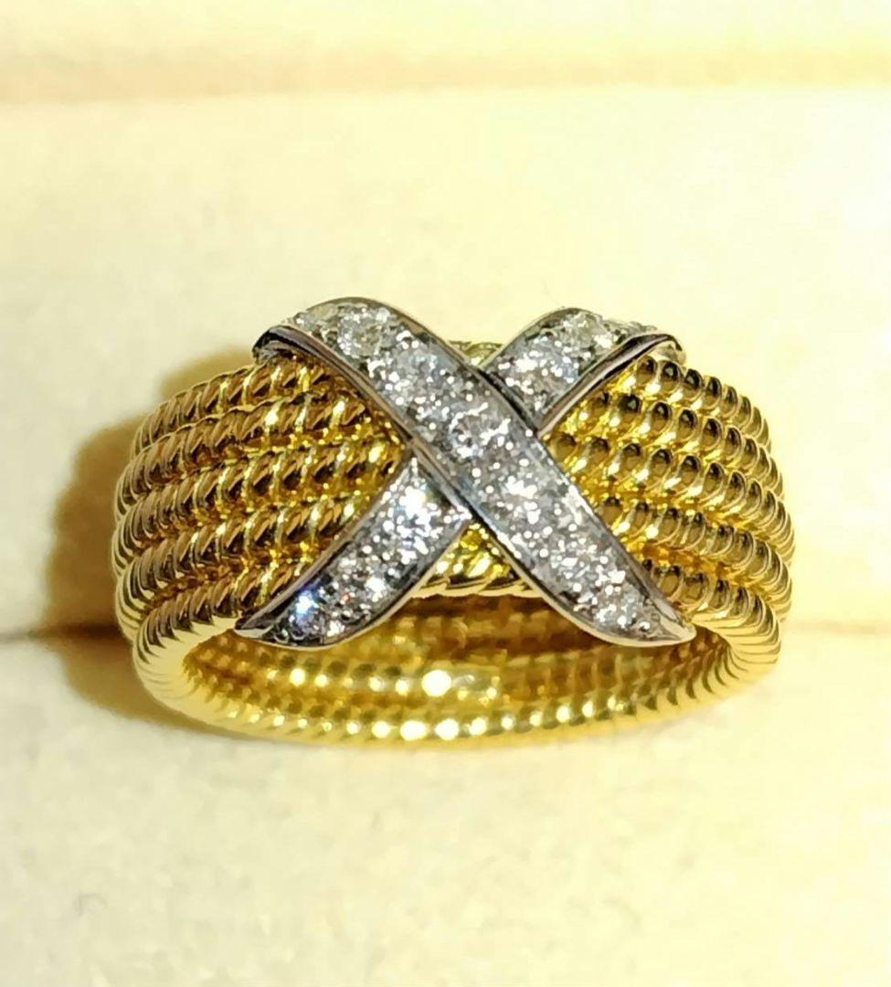 K18&PT 900ダイヤモンドリング