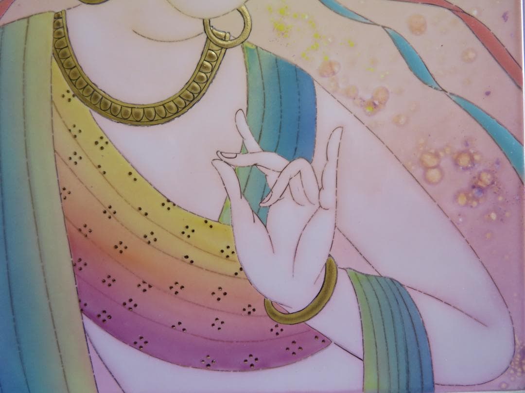 草場一壽　「　観世音菩薩　」　陶彩画