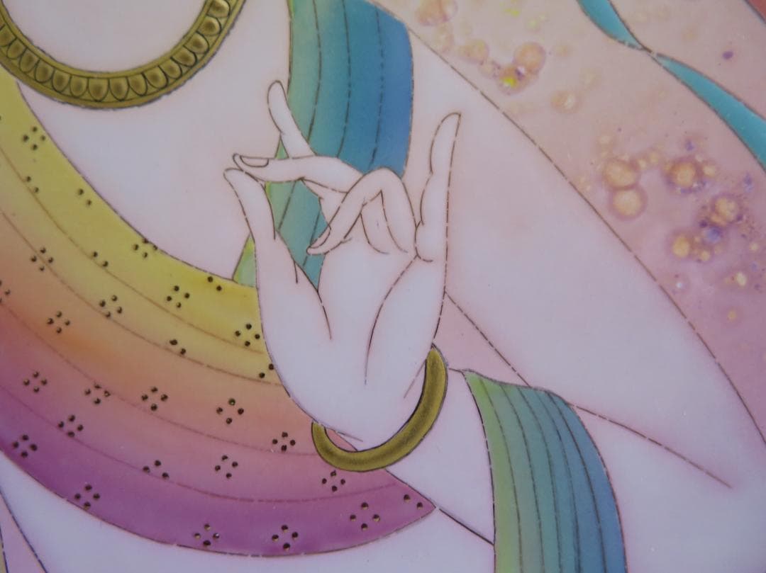 草場一壽　「　観世音菩薩　」　陶彩画