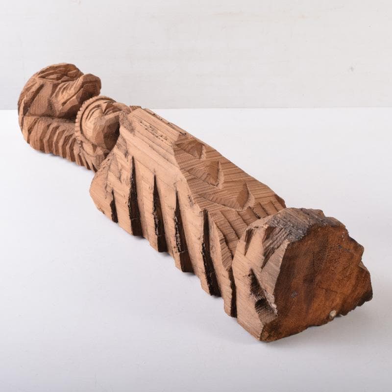 仏教美術　利秀作　木彫　神獣観音像　仏像　置物　8225