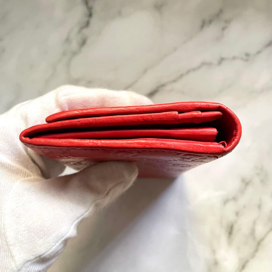 GUCCI グッチ フラップ 長財布　シマレザー　2つ折り財布　0112-③