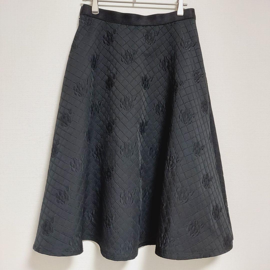 美品 M'S GRACY 2023 カメリア ジャガード フレアスカート 38