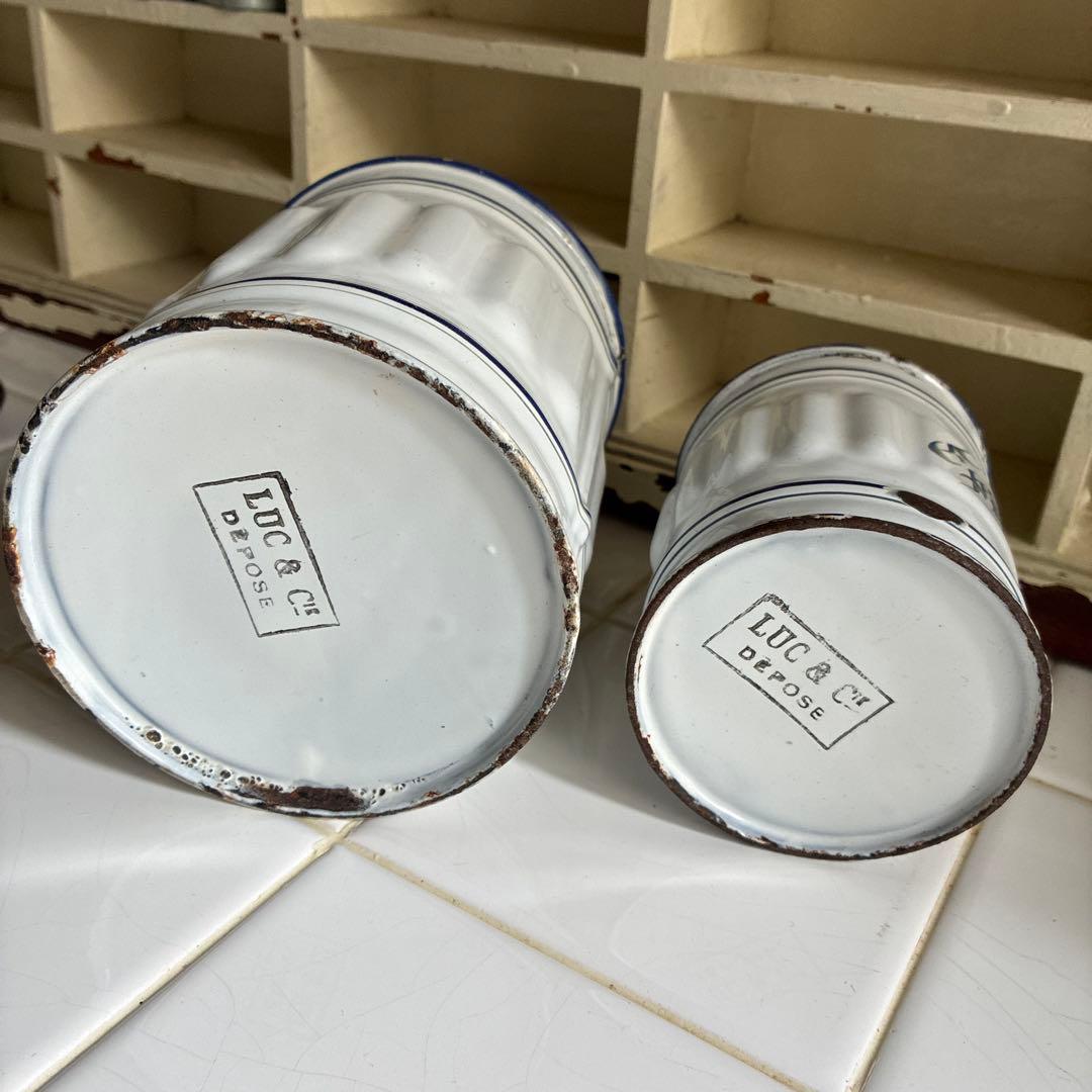 ⭐️Franceアンティーク/LUC DE POSE ホーロー製キャニスター