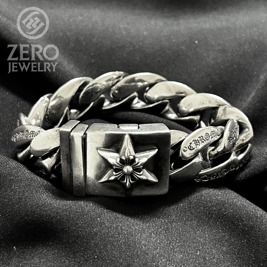 【！即日発送！925】スター 極太ブレスレット 11リンク Wロック