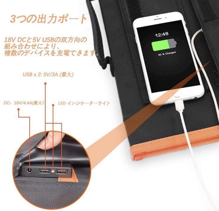 ❤高転換効率＆高出力100Wのパワフルなソーラーパネル❣折りたためて超便利♪❤