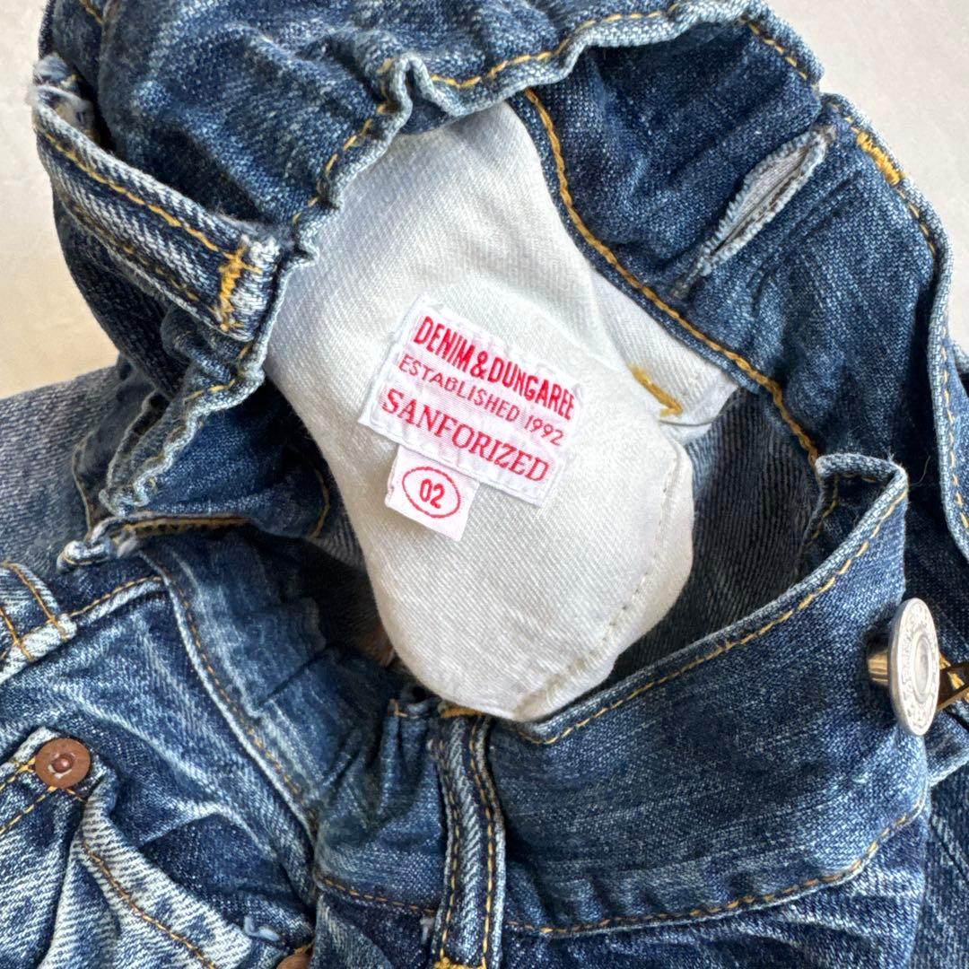 DENIM & DUNGAREE ペイント加工 ワイドパンツ　160 02