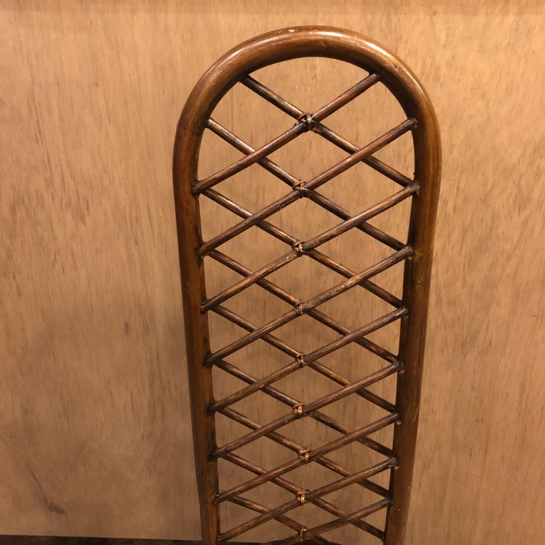 ラタン ハイバックスツール　ミニ椅子　インテリア用　ティスプレイ　花台