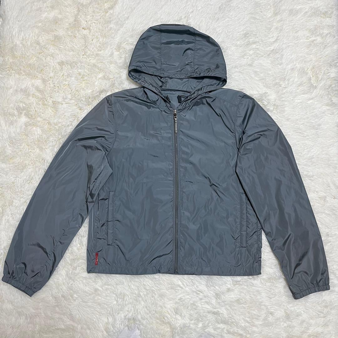 PRADA SPORT ナイロン パーカー フード付き グレー XLサイズ