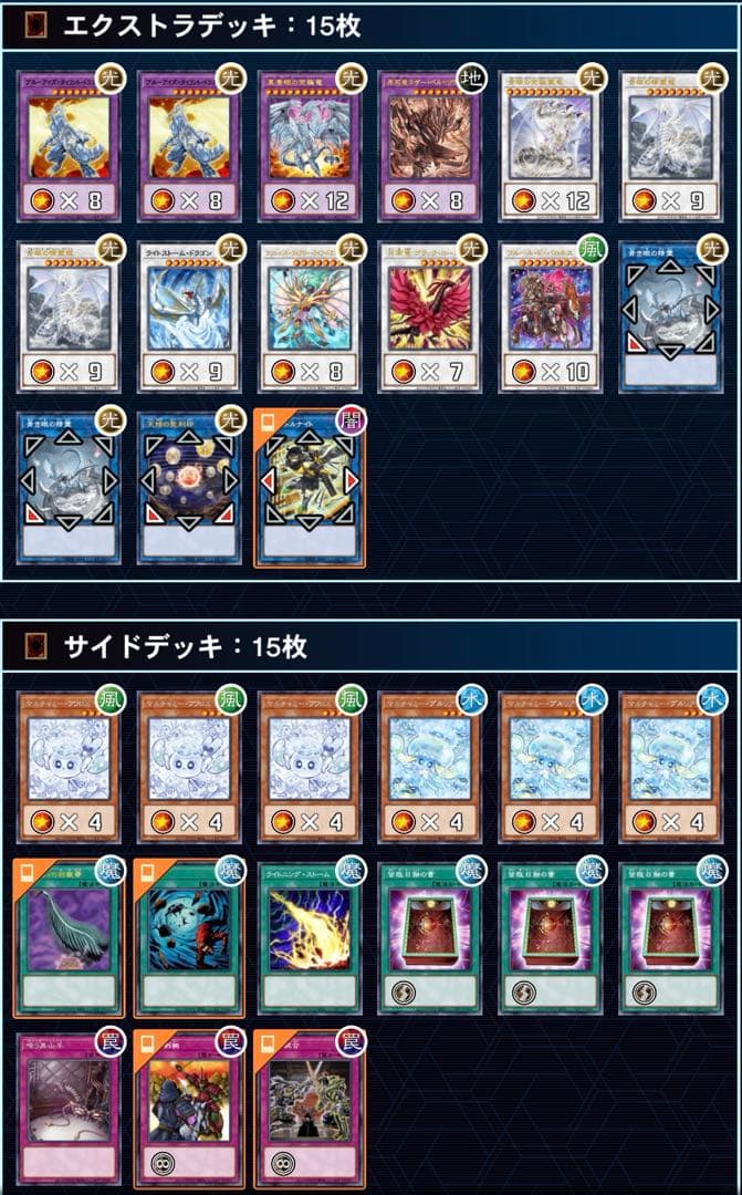 大会仕様　原石青眼構築済デッキ　スリーブ2重　サイド付き