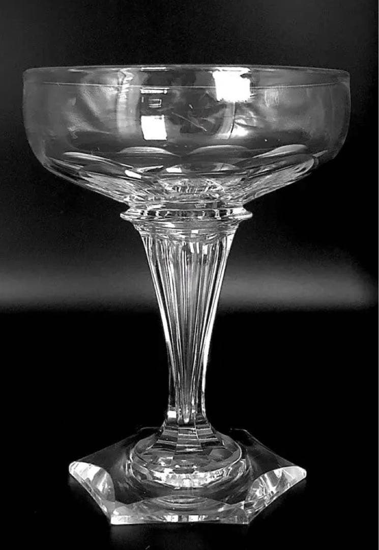 【高さ：13.2cm】アンティークバカラ シャンプノワーズ　クープグラス