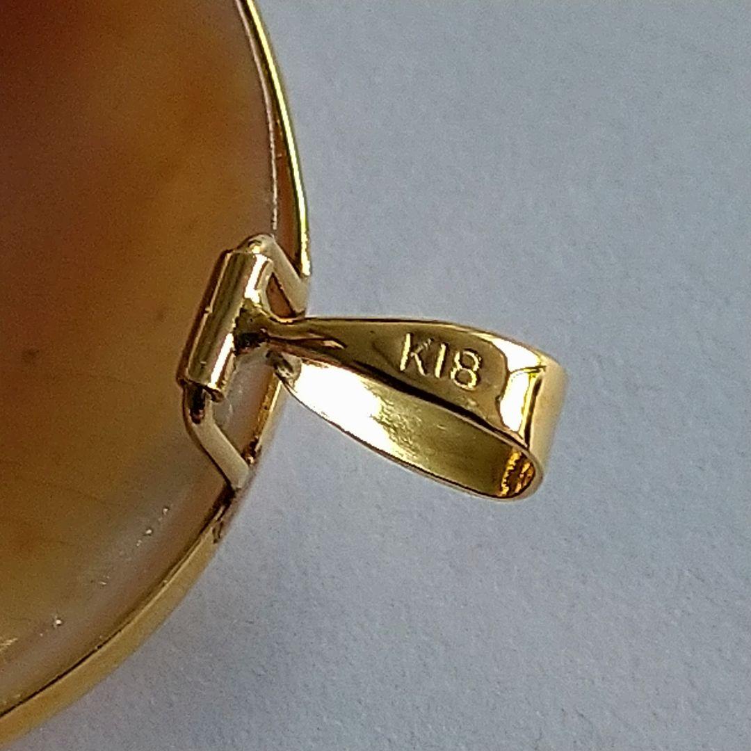 tai125✤シェルカメオブローチ✤K18✤2way✤デビュー前の美少女✤