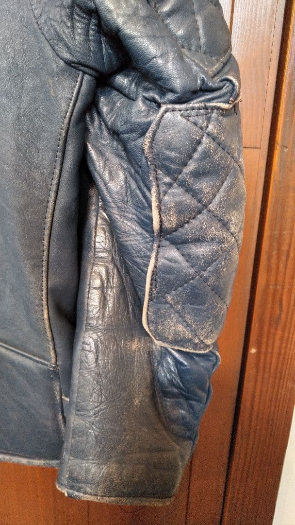 貴重ヴィンテージ ７０'s英国製　G-MAC　ブルーレザーライダース　ロンジャン