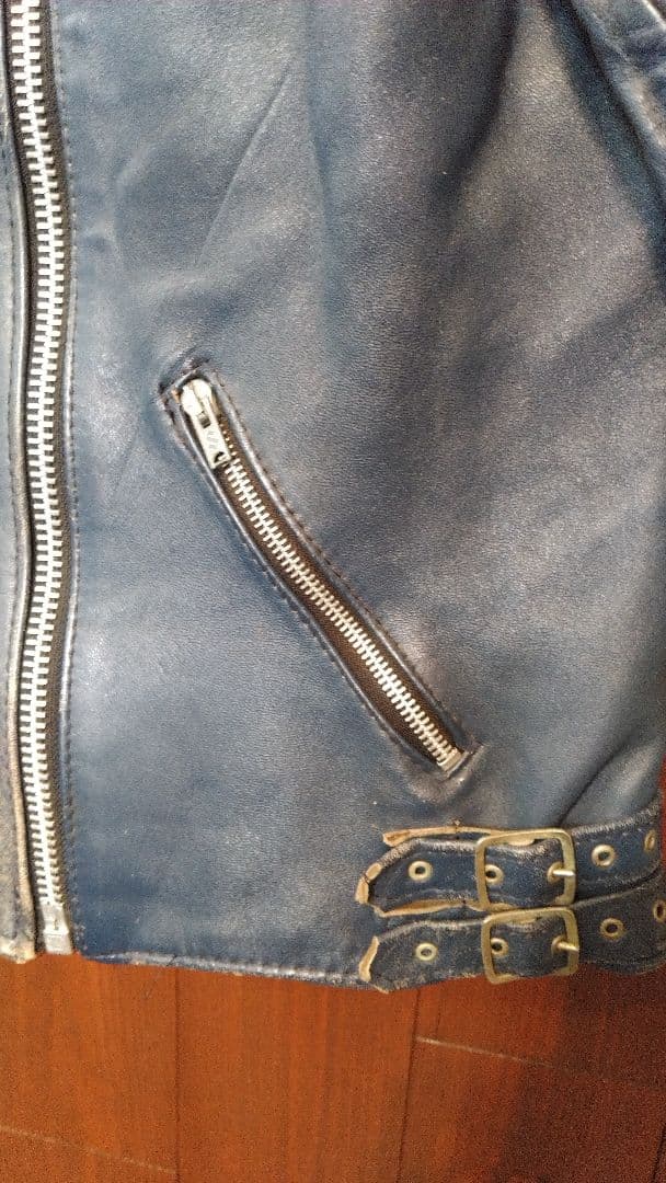 貴重ヴィンテージ ７０'s英国製　G-MAC　ブルーレザーライダース　ロンジャン