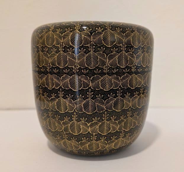 『沈金桐』前志芸男　輪島塗　沈金　桐 中棗　茶道具　茶器　的々斉　永田宗伴書付