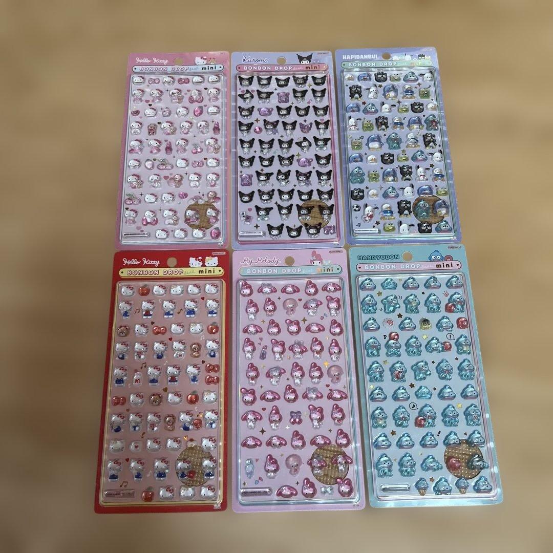 サンリオ　ミニボンボンドロップシール　6種