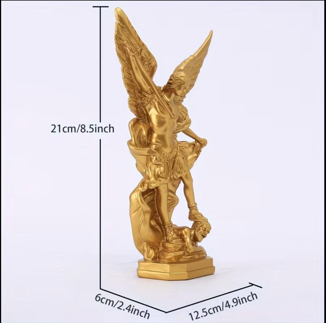 大天使ミカエル像 ゴールド 彫刻風 置物 インテリア