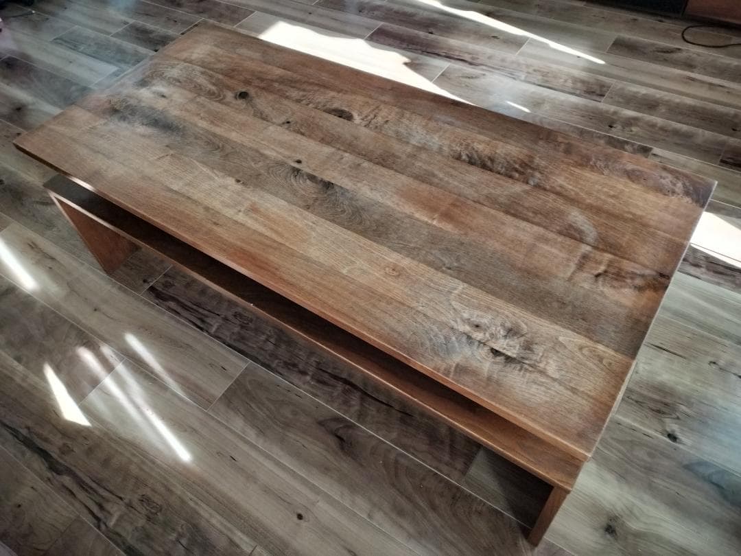 あや　レア 中棚付き ウォールナット 無垢 ローテーブル 板厚20mm