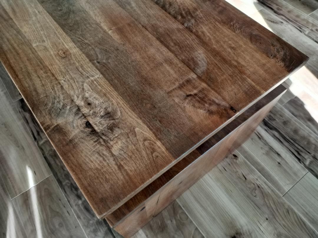 あや　レア 中棚付き ウォールナット 無垢 ローテーブル 板厚20mm