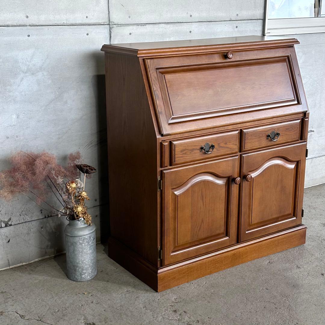 ✦カリモク✦ヴィンテージ ライティングビューロー デスクキャビネット 昭和レトロ