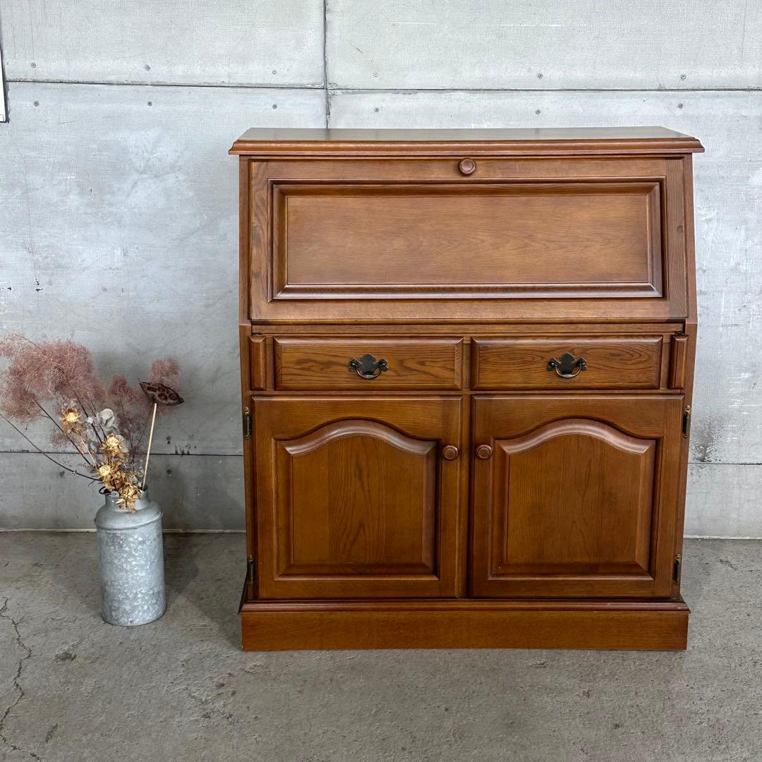 ✦カリモク✦ヴィンテージ ライティングビューロー デスクキャビネット 昭和レトロ