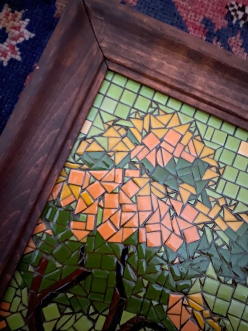 50’s アメリカ モザイクタイル 絵画 額 ビンテージ ハワイ