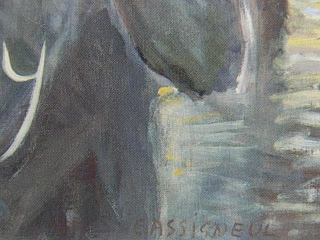 カシニョール（Cassigneul）、冬、希少な画集より、新品高級額・額装付