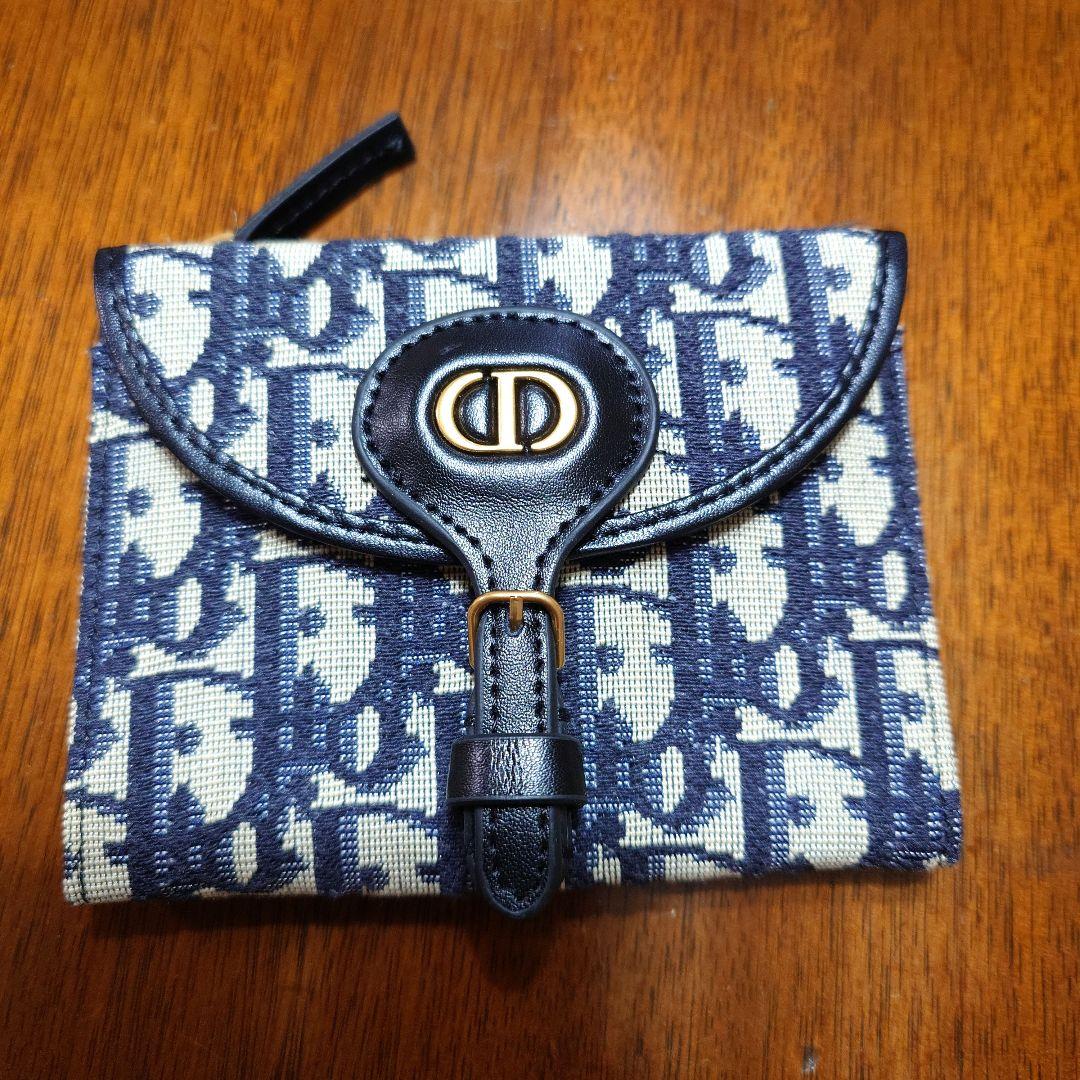 Dior 二つ折り財布 ネイビー/ホワイト