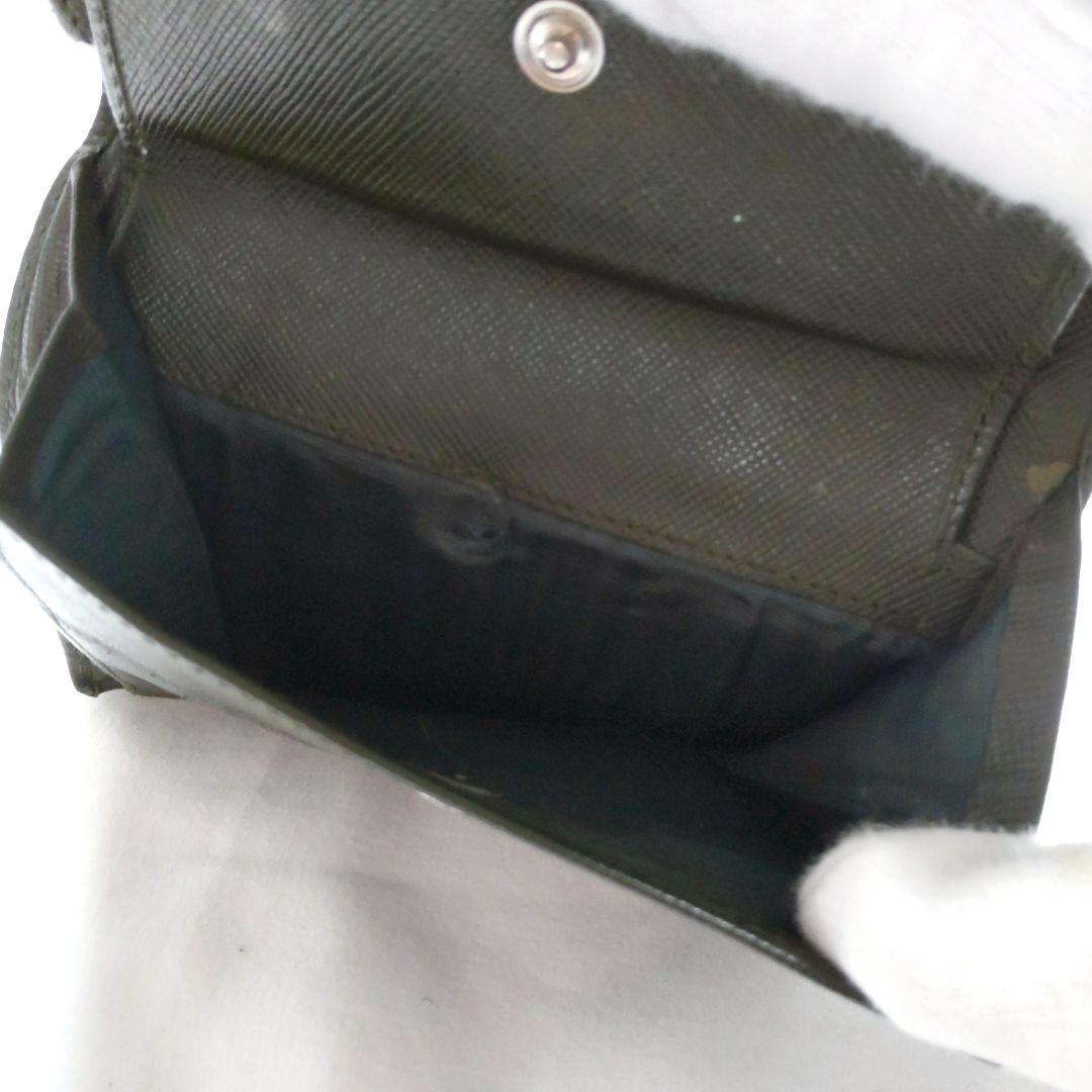 レア色✨PRADA サフィアーノレザーダークグリーンオリーブグリーン二つ折り財布