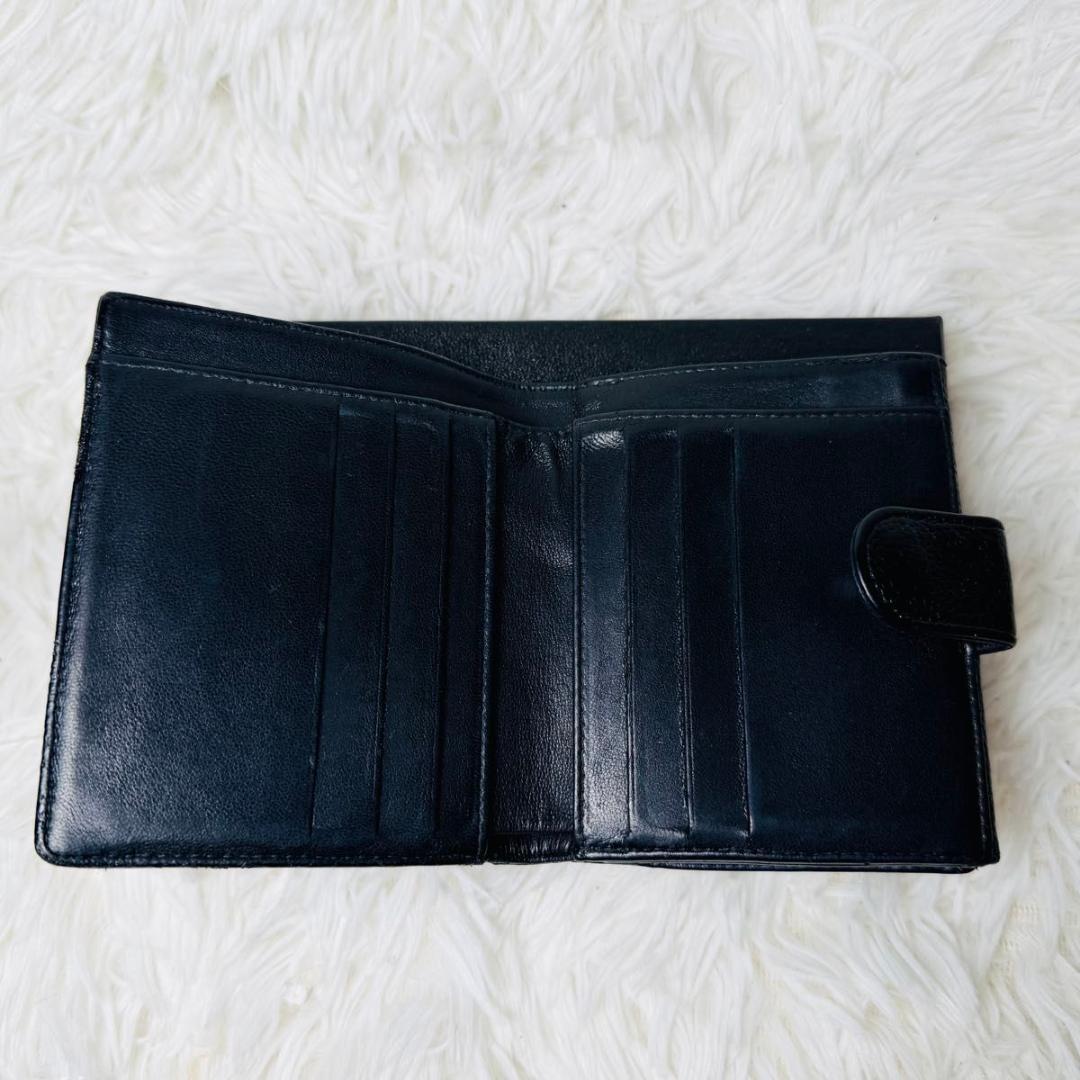 セール！CHANEL 二つ折り財布 ココマーク キャビアスキン レザー Wホック