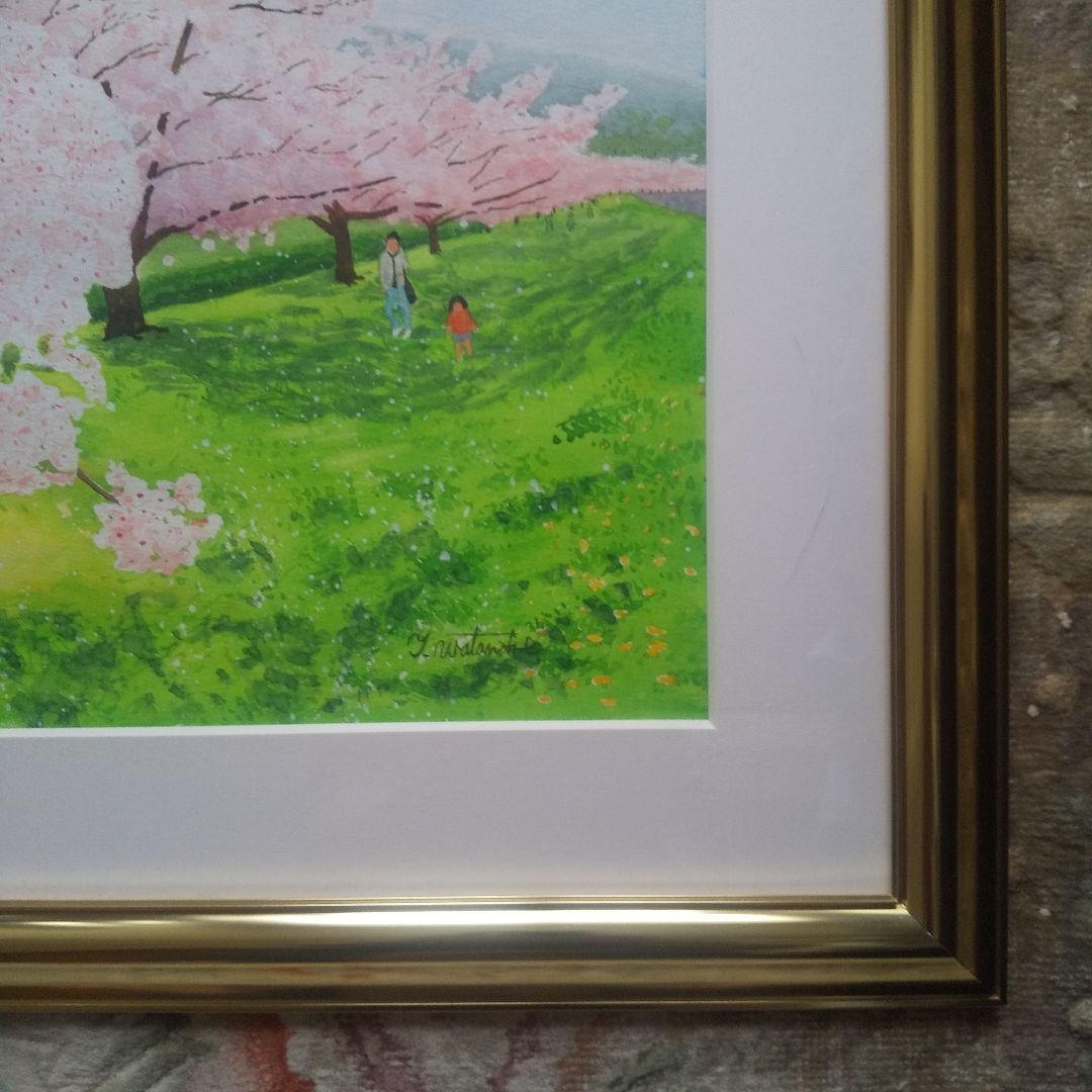 透明水彩画『桜並木』