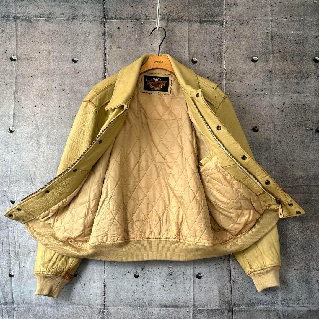 ⭐️90s⭐️ HARLEY DAVIDSON シングルライダースジャケット　羊