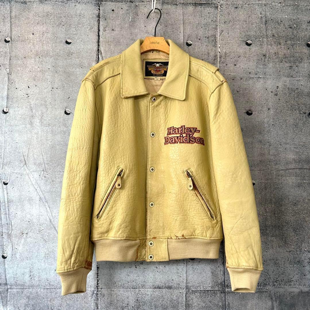 ⭐️90s⭐️ HARLEY DAVIDSON シングルライダースジャケット　羊