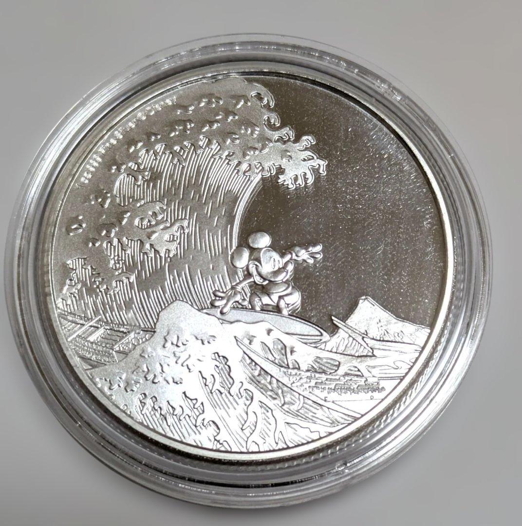 ニウエ2025年富嶽三十六景&ミッキーマウス記念銀貨 未使用 ケース入り