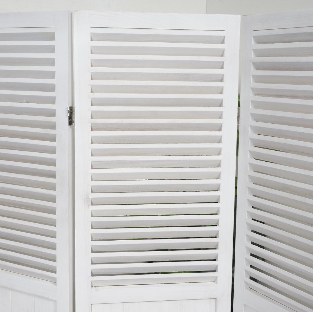 シャビー仕上げ　4連　パティション　アンティーク調 衝立　間仕切り 完成品