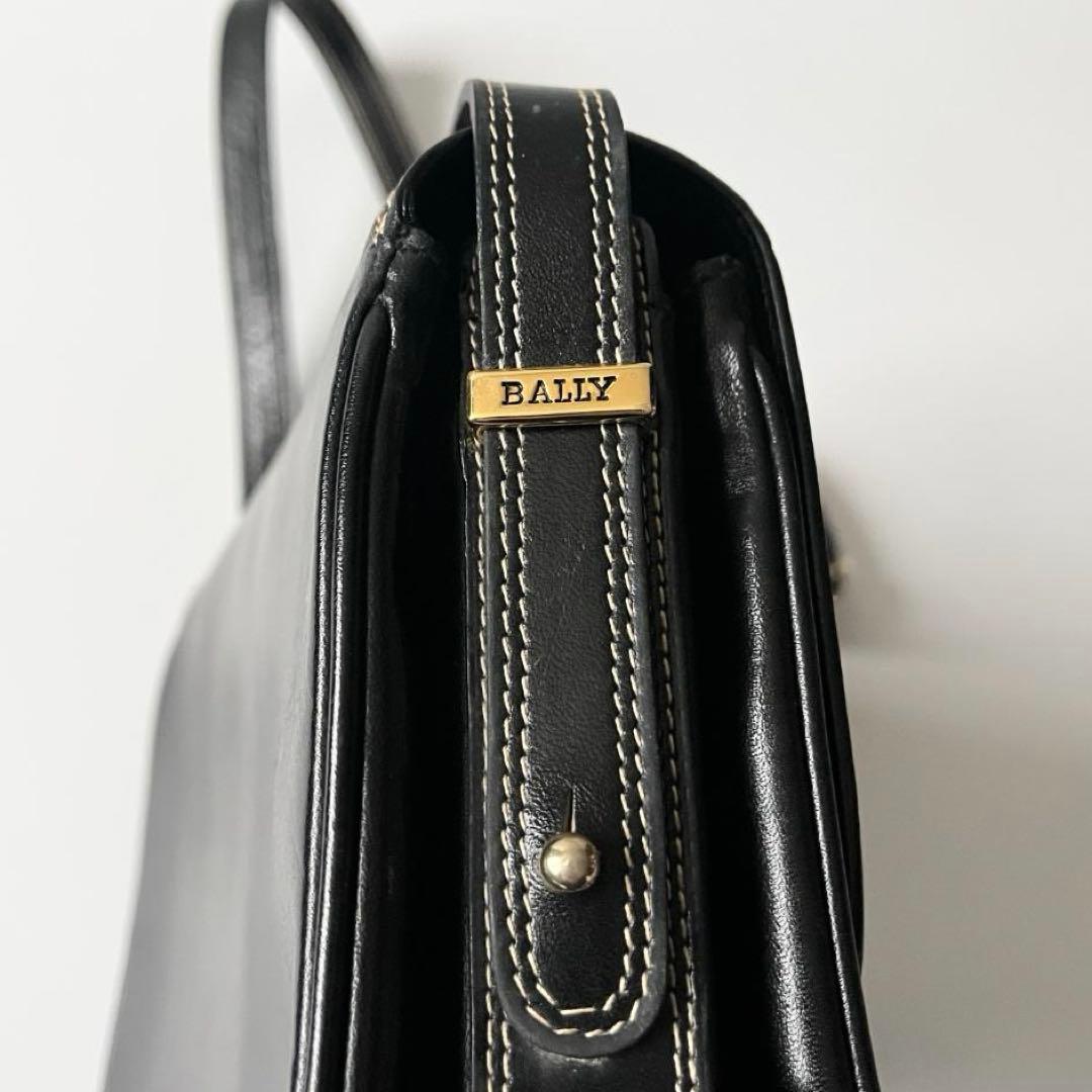 【希少】BALLY ショルダーバッグ ブラック レザー ヴィンテージ