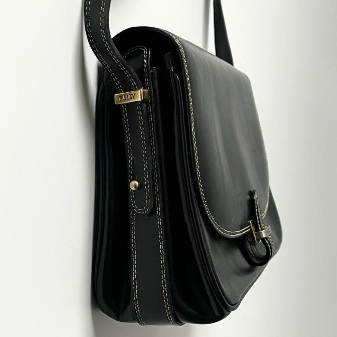 【希少】BALLY ショルダーバッグ ブラック レザー ヴィンテージ