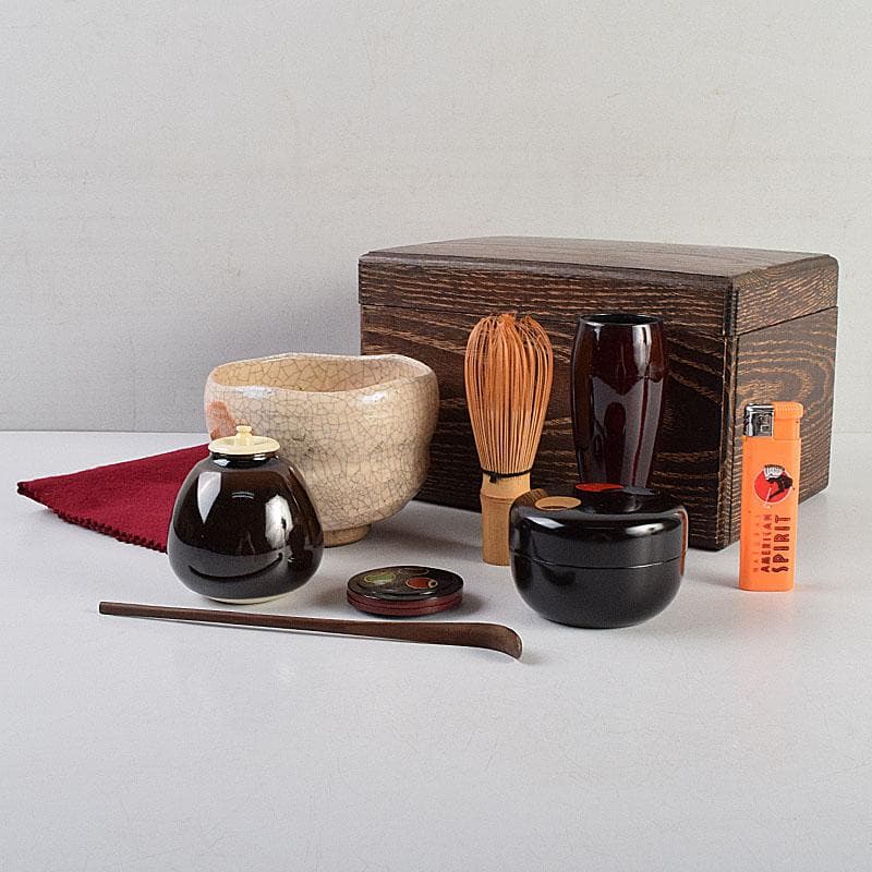 茶道具　桑茶箱　茶碗　棗　香合など　8点　一式　M　R9405