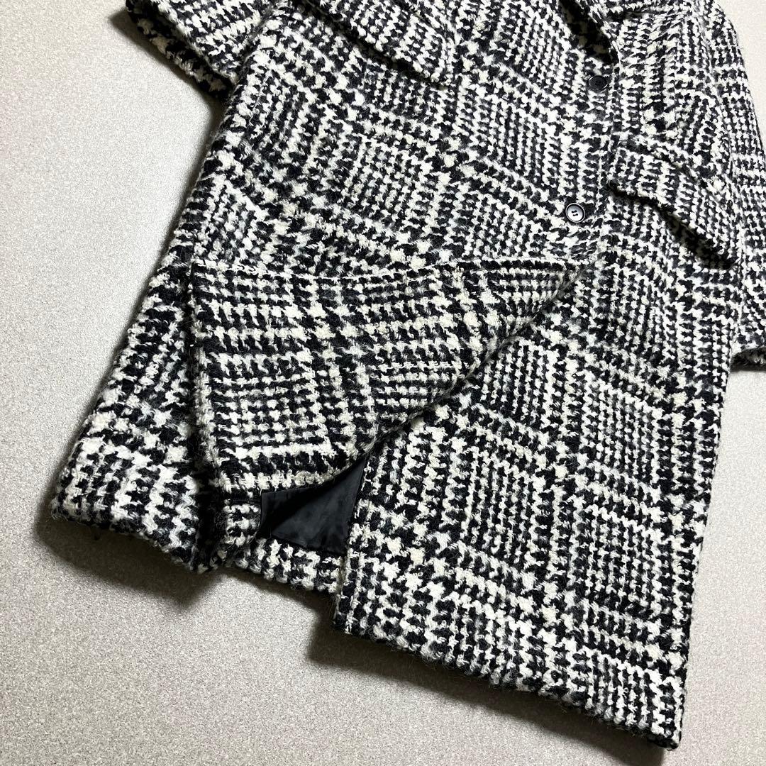 【千鳥柄 コクーン シャギー】クラネ オーバーコート ツイード ロングチェスター