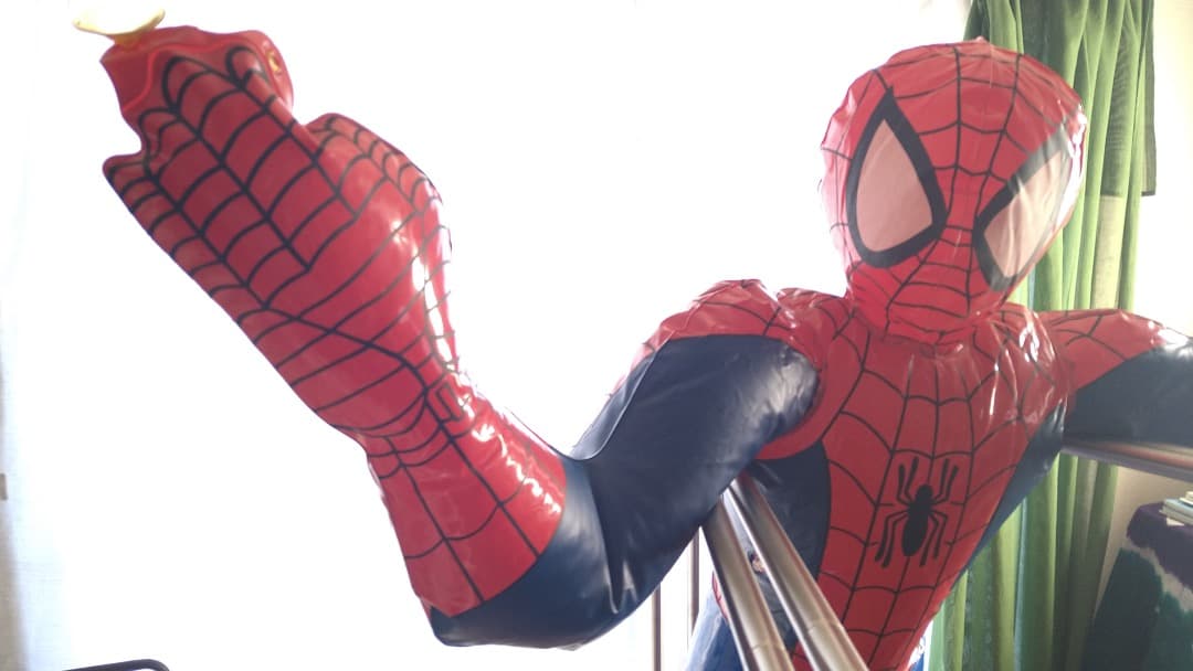 激レア ビンテージ Marvel インフレータブル 等身大スパーダーマン人形