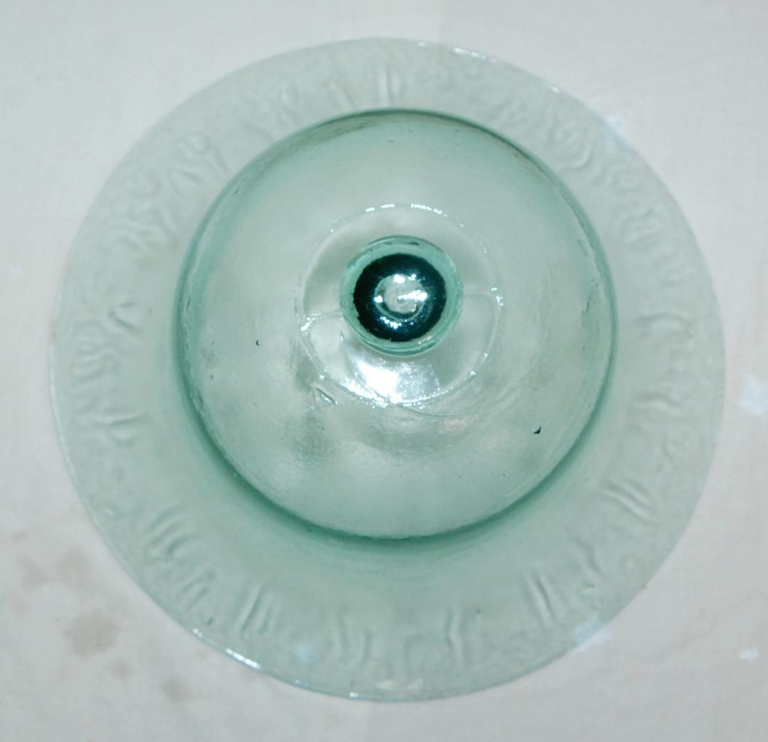 ベルジャー フレンチクローシュガラス グリーン ヴィンテージ ハンドメイド