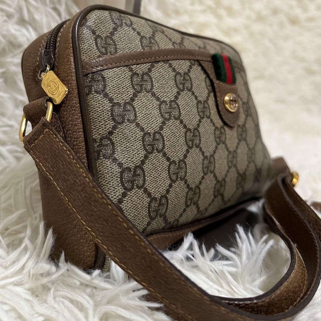 値下げ オールドグッチ GG 金具 レザー ショルダーバッグ シェリーライン