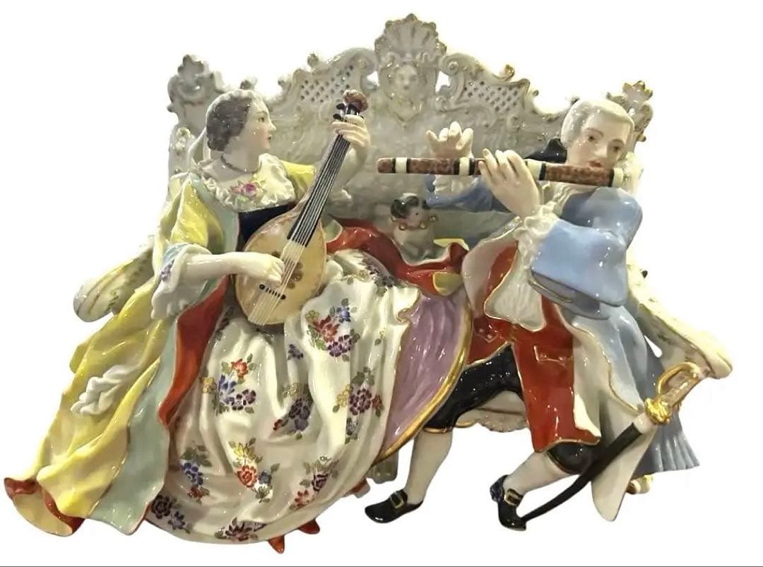 美品★Meissen (ソファーの二人)ケンドラー　マイセン　フィギュリン　人形