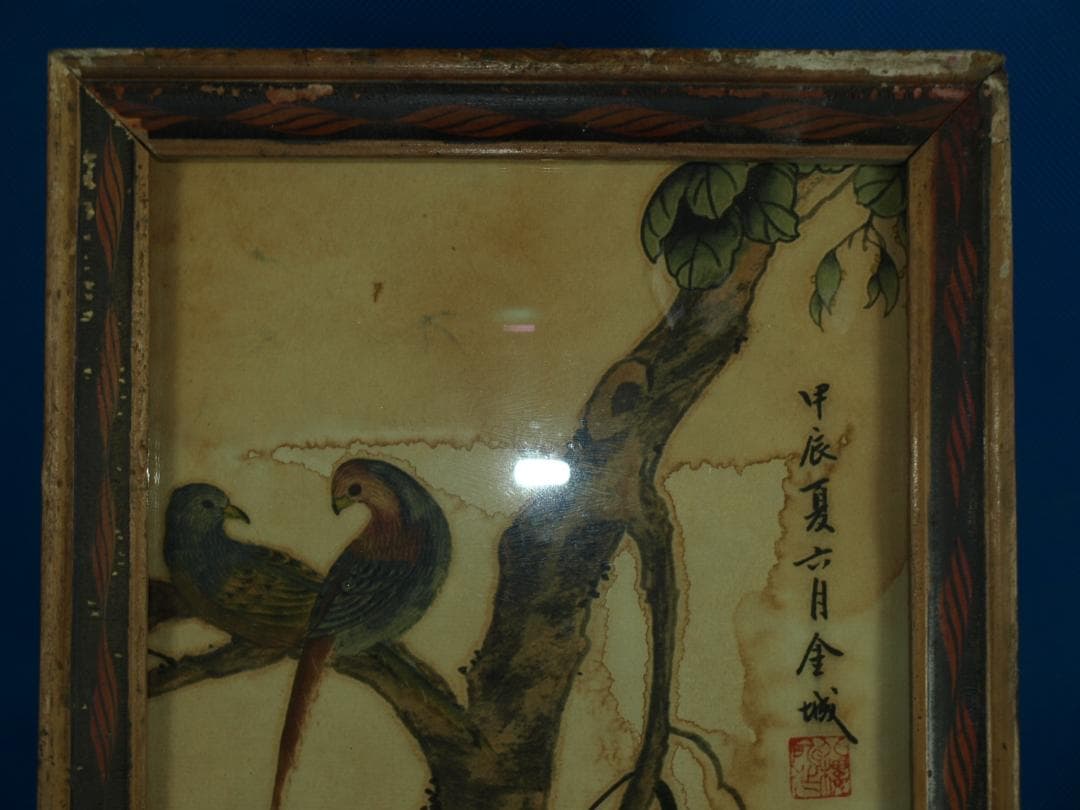 解体屋さん委託品　中国古美術 清時代木製肉筆絵※激安骨董品 N1476B19-3